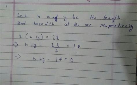 the perimeter of a rectangle is 36 cm.Write the equation for this ...