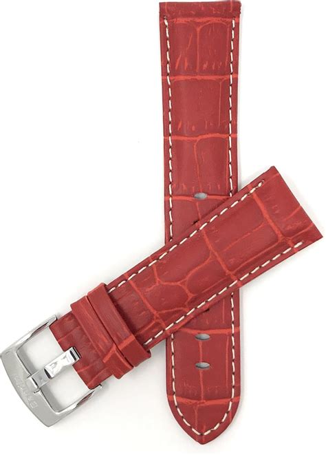 Buy Bandini Mens Leather Watch Band - Alligator Pattern Leather Watch ...