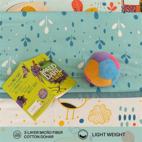 Lion King Sky Blue Cotton Double Bedsheet and AC Blanket Combo pack