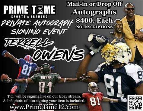 Terrell Owens Live Stream Private Autograph Signing, Online event ...
