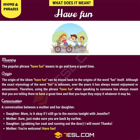"Have Fun" Meaning, Origin and Examples • 7ESL