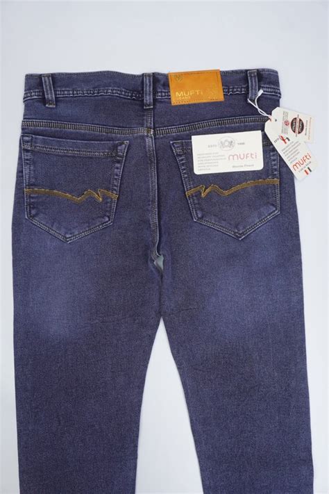 Men Fancy Knitted Blue Jeans - Aseztak