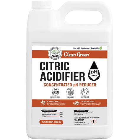 Clean Green Citric Acidifier - 1 Gallon Concentrated Liquid Citric Acid ...