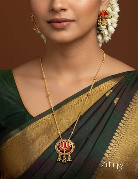 Lotus Jewelry Set | Necklace & Earrings with Lotus Pendant – Zilmor