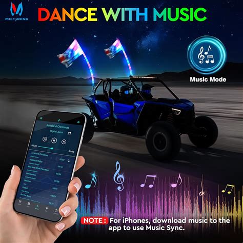 MICTUNING 2pc 4ft Spiral LED Whip Lights with 8 India | Ubuy