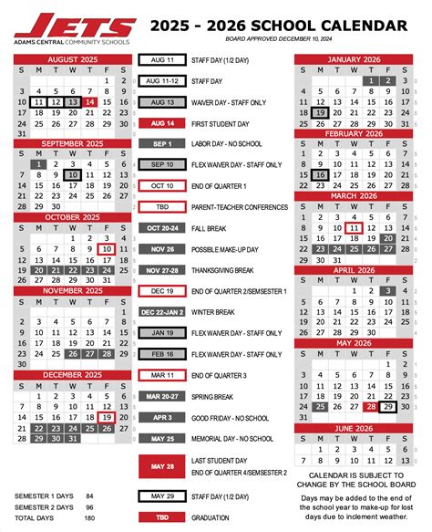 Calendars | Adams Central Community Schools