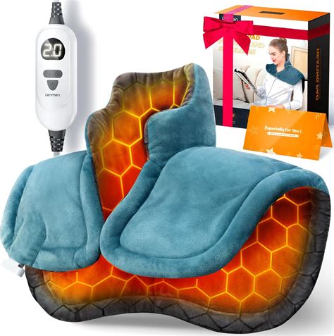 Amazon.com: Lenmen Graphene-Infused Heating Pad 3X Deeper Pain Relief, Weighted Instant Heating ...