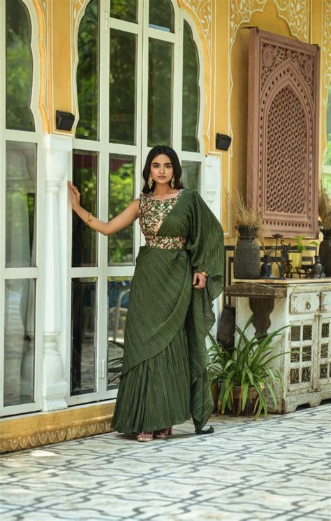 Zara 04 Beautiful Embroidery Ruffle Saree Collection: Textilecatalog
