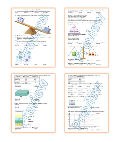 Density Worksheet PDF 的图像结果