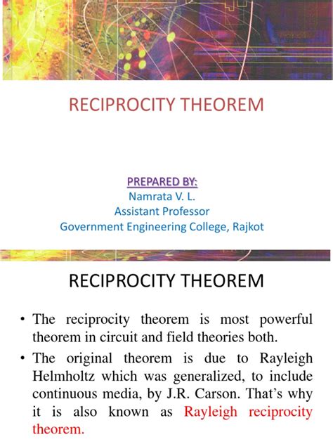 Image result for Reciprocity Theorem Explained