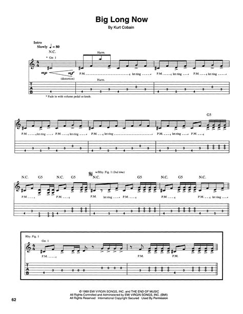 Big Long Now by Nirvana - Guitar Tab - Guitar Instructor