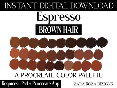 BIG BUNDLE 24 Procreate Hair Color Palette Collection Pack Set: Natural ...