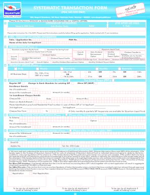 Fillable Online SIP STP SWP - Quantum Mutual Fund Fax Email Print ...