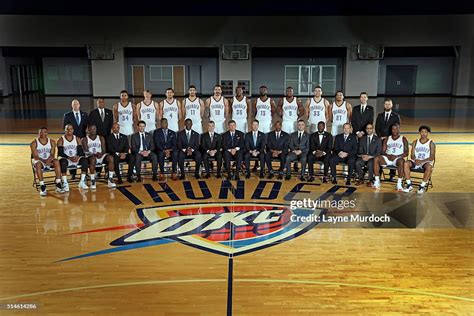 The Oklahoma City Thunder team, coaches and front office personnel ...