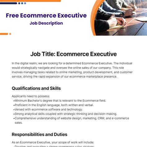 E Commerce Job Description ECommerce Specialist Job Description