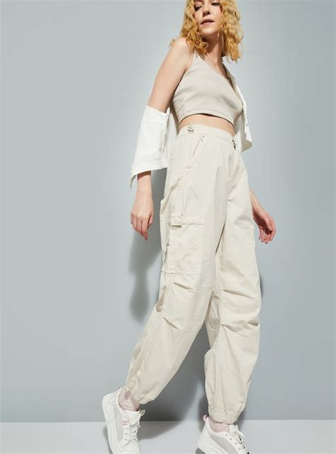 Buy ALAYA F x URB_N Women Solid Parachute Pants Online at just Rs. 1399 ...