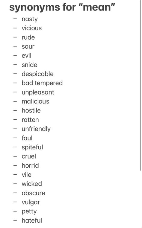 synonyms for mean | Writing expressions, Writing words, Writing motivation