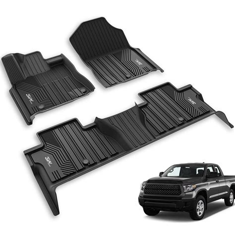 3W Floor Mats Fit Toyota Tundra 2014-2021 (Only for CrewMax Cab) TPE ...