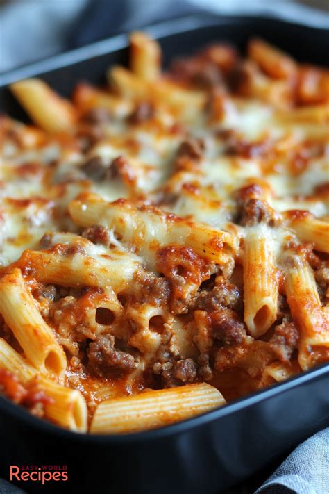 Italian Style Sausage Pasta Bake Recipe - EasyWorldRecipes