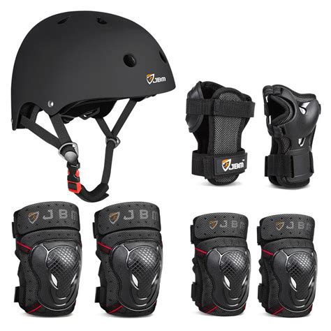 JBM 7PCS Youth Adult Safety Adjustable Helmet with Knee Pads Elbow Pads ...