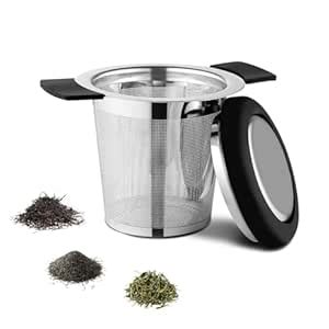Stainless Steel Tea Infuser Basket with Silicone Lid | Extra-fine mesh ...