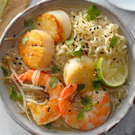 Easy Shrimp and Scallops Ramen Soup | Recipe Cart | Recipe Cart