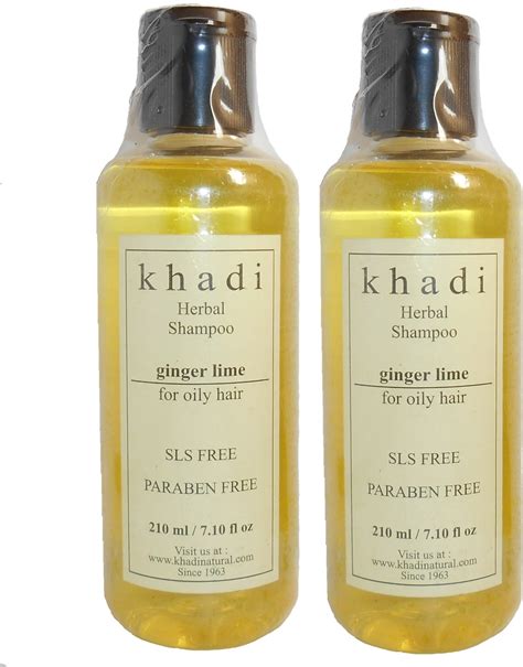 Khadi Natural Herbal Shampoo Ginger Lime (for Oily Hair)- SLS & Paraben ...