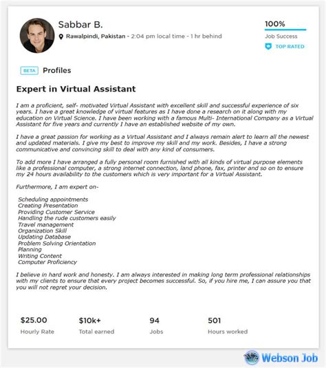 Image result for Virtual Assistant Profile Examples
