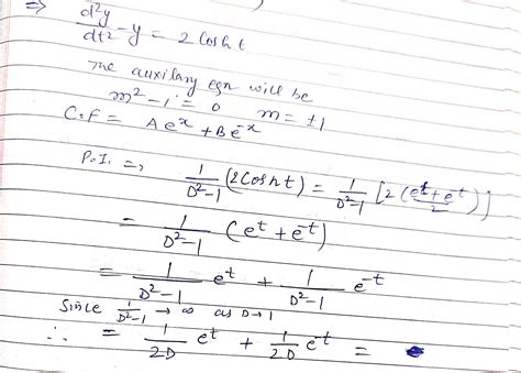 Q.27. the solution of the differential equation for y): y= 2 cosh ...