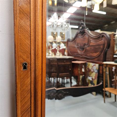 Tall Louis XV Style Walnut Floor Mirror - Moonee Ponds Antiques