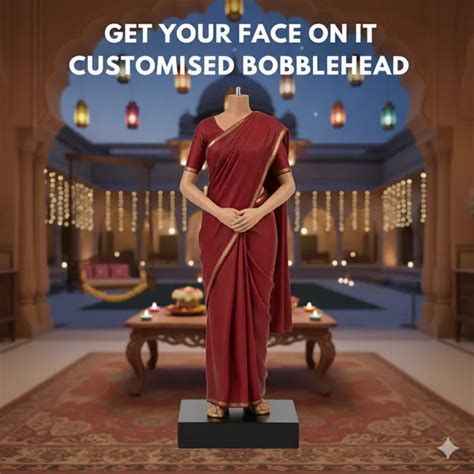Bobbleheads & More By Insain Elegant Saree Bobblehead - Custom Face ...