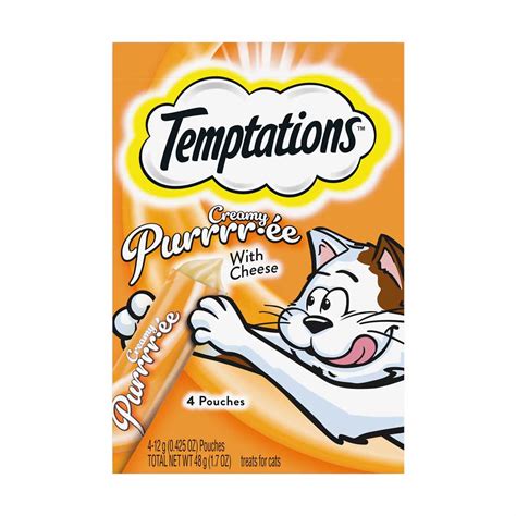 Buy Temptations Creamy Puree Squeezable Lickable Cat Treats with Cheese ...