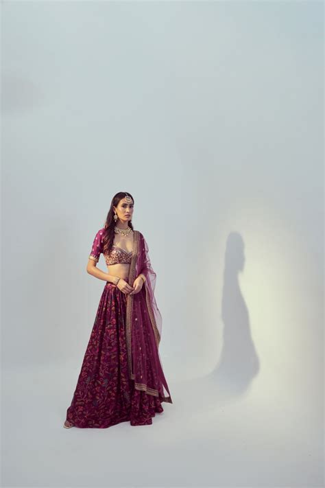 Buy Magenta Pink Lehenga Set Online | Drishti & Zahabia