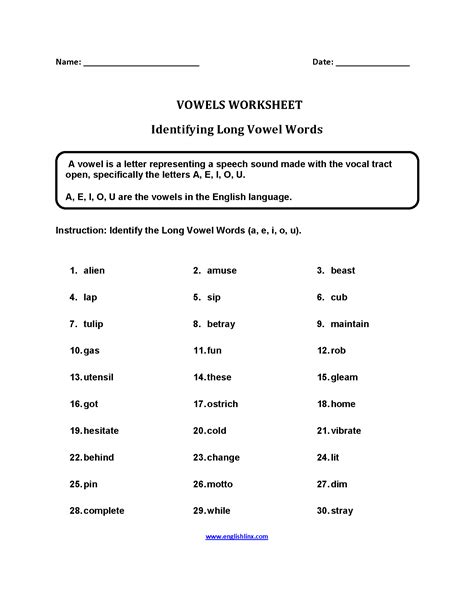 Vowels Worksheets | Printable Long and Short Vowel Phonics Practice