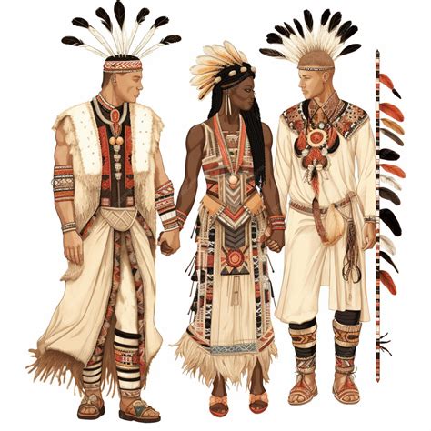 Premium AI Image | three native american men in traditional clothing ...