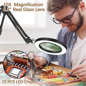 VUEJIC 10X Lighted Magnifying Glass Lamp with 3 Color India | Ubuy