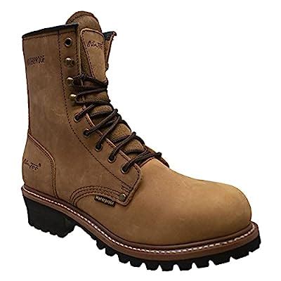 Buy Ad Tec 9in Logger Crazy Horse Leather Work Boots for Men - Plain ...