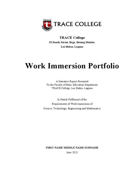 Work Immersion Portfolio Introduction Example 的图像结果