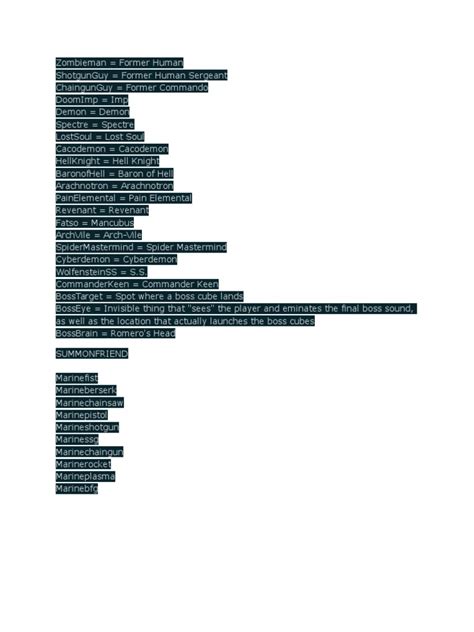 Doom 2016 All Console Commands 的图像结果