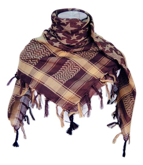 Premium Star Pattern Shemagh Head Neck Scarf - Camel/Brown : Amazon.in ...