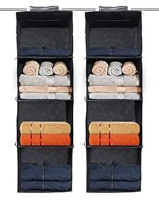 Kuber Industries 4 Shelf Closet Hanging Organizer, 4 Tier Closet ...