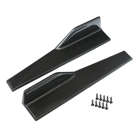 Buy Side Skirts Fits Universal Vehicles Black Carbon Fiber Exterior ...