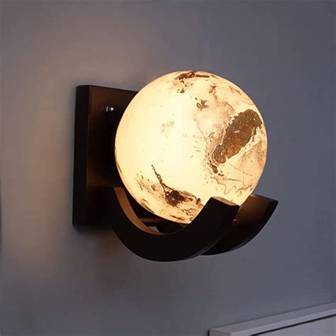 Homesake® Nordic Wooden Wall Lamps, Zedo E27 Sconces with Marble Glass ...