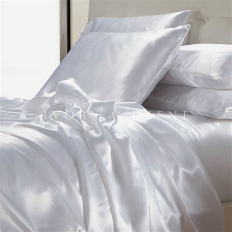 white satin sheet set from Ivory & Deene, feels like silk | Satin ...