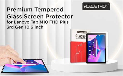 Robustrion Tempered Glass Screen Protector Guard for Lenovo Tab M10 FHD ...