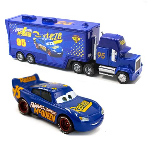 Movie Cars Toys Lightning McQueen Mack Hauler Truck & Racer Speed ...