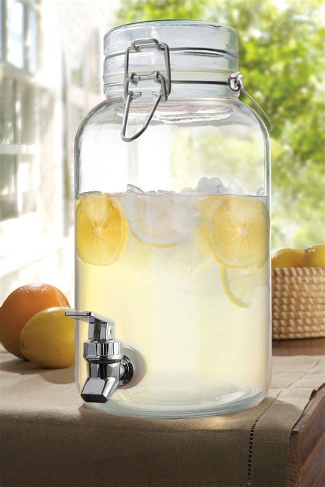 Clear Mason Beverage Dispenser | Glass beverage dispenser, Drink ...