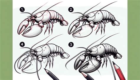 How to draw Lobster - Trying drawing