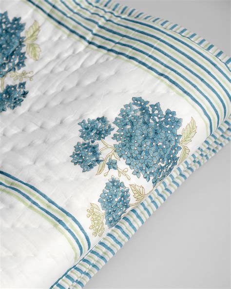 Whispering Hydrangea Blue Quilt | Rangbagh