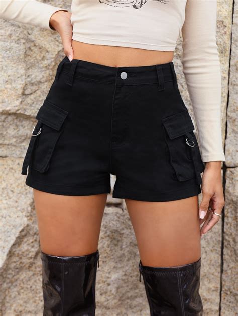 Flap Pocket Denim Shorts | Cute outfits, Combat clothes, Denim shorts women